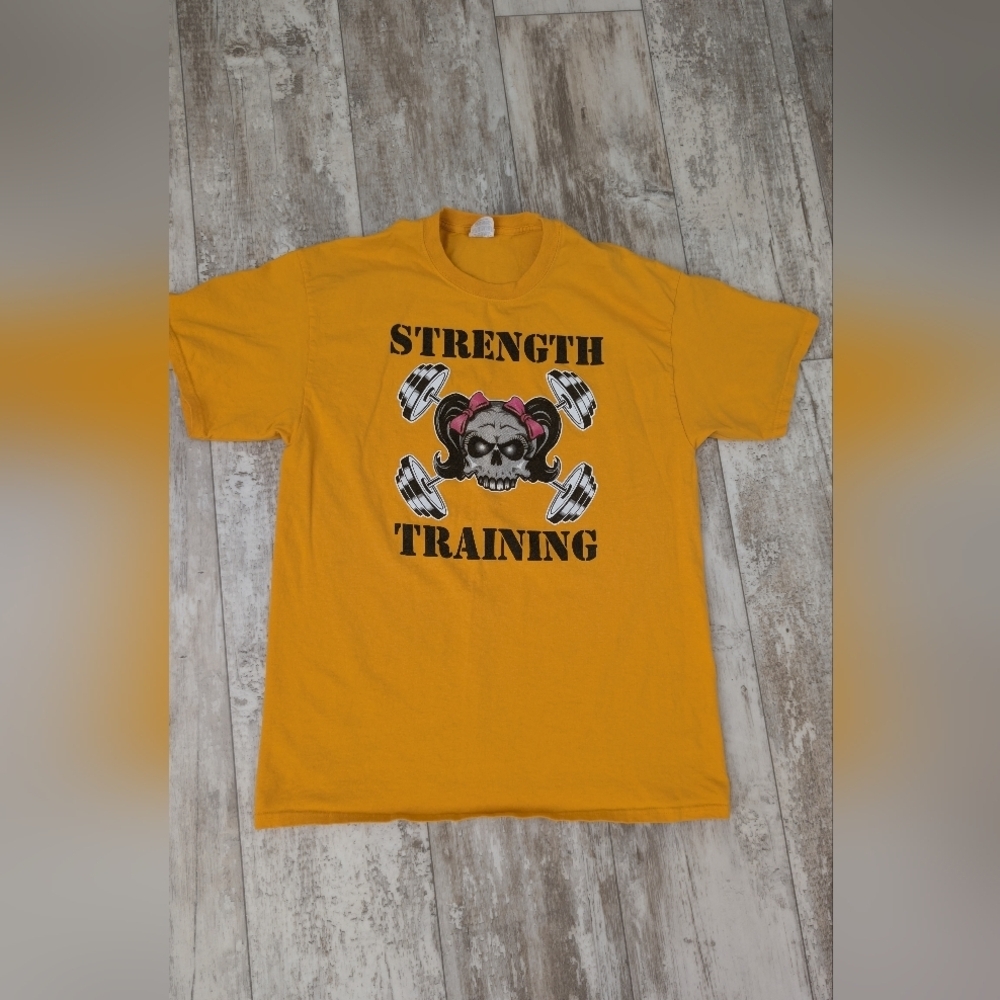 Port and Company Yellow Strength Training Graphic Tee DIAMOND BACKS Logo